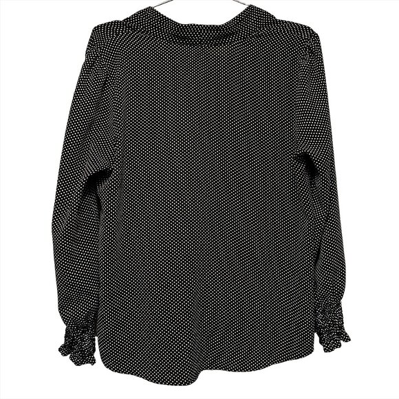 ADRIANNA PAPELL Polka Dot Wrap Blouse - Medium - black and white polkadot - EUC - Picture 5 of 7